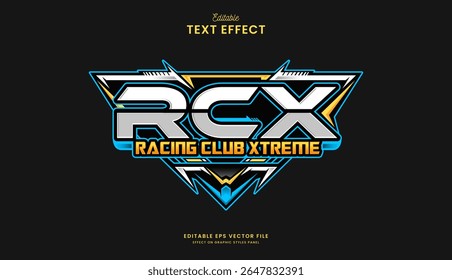 decorativo automotivo clube de corrida projeto de efeito de texto editável