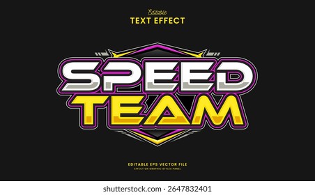 decorativo esporte automobilístico corrida de texto editável projeto de efeito de texto