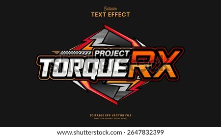 decorative automotive torque project editable text effect design