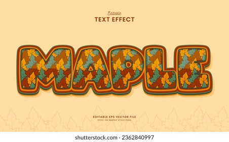 decorative autumn editable text effect vector design