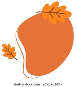Elemento de otoño decorativo con forma de naranja y acento de hoja