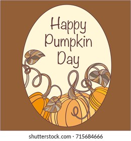 Decorative autumn frame with pumpkins