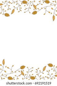 Decorative autumn leaves and lines card