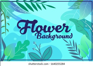 Decorative autumn Nature greeting card with leaves, and blue mint trees.Use for event invitation, discount voucher, advertising, web banner, poster. Vector eps 10