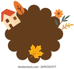 Escena de otoño decorativa con follaje de árbol y sensación acogedora