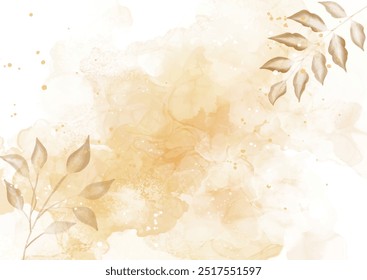 Decorative autumn themed hand painted floral watercolour background design 