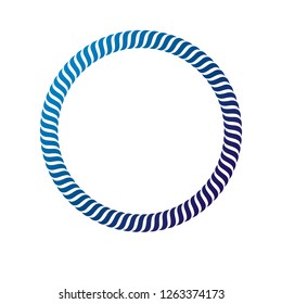 Decorative award vintage circular frame with clear copy space made as rope design. Vector retro style label, heraldry emblem isolated on white background.