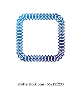 Decorative award vintage square frame with clear copy space made as chain design. Vector retro style label, heraldry emblem isolated on white background.