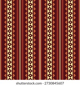Decorative Aztec Inspired Geometric Striped Seamless Background Pattern Design