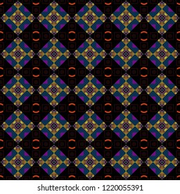 Decorative backdrop in brown, gray and black colors can be used for wallpaper, pattern fills, page background, surface textures. Vector abstract geometric colorful seamless pattern for background.