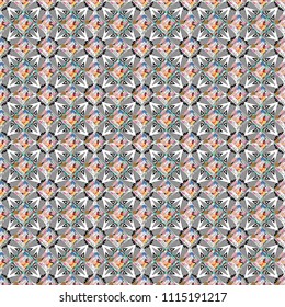 Decorative backdrop in brown, gray and white colors can be used for wallpaper, pattern fills, page background, surface textures. Vector abstract geometric colorful seamless pattern for background.