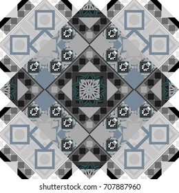 Decorative backdrop in gray colors can be used for wallpaper, pattern fills, page background, surface textures. Vector abstract geometric colorful seamless pattern for background.