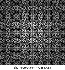 Decorative backdrop in gray, white and black colors can be used for wallpaper, pattern fills, page background, surface textures. Vector abstract geometric colorful seamless pattern for background.