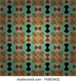 Decorative backdrop in red, yellow and green colors can be used for wallpaper, pattern fills, page background, surface textures. Vector abstract geometric colorful seamless pattern for background.