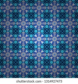 Decorative backdrop in violet, blue and black colors can be used for wallpaper, pattern fills, page background, surface textures. Vector abstract geometric colorful seamless pattern for background.