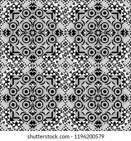 Decorative backdrop in white, gray and black colors can be used for wallpaper, pattern fills, page background, surface textures. Vector abstract geometric colorful seamless pattern for background.