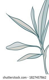 Fondo decorativo con planta abstracta. Ilustración vectorial.