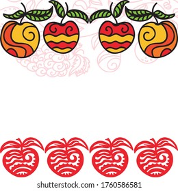 Decorative background of apples. Vector illustration