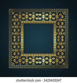 Decorative background with an aztec style border