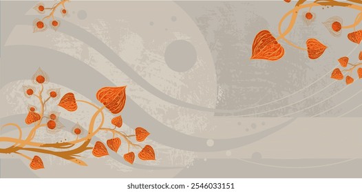 Decorative background with bellows flowers
