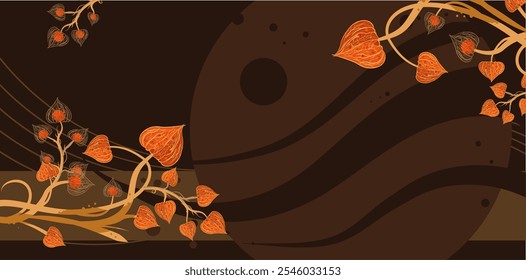 Decorative background with bellows flowers