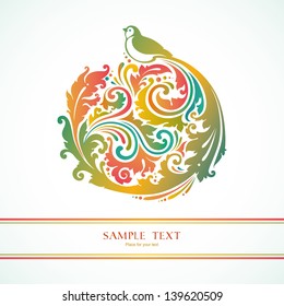 Decorative background with bird