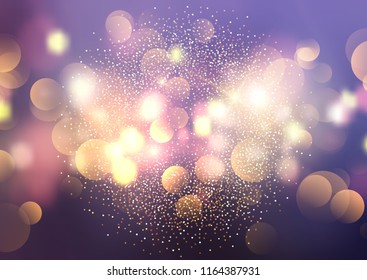 Fondo decorativo con luces de boquilla y brillo