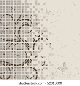 Dekorativer Hintergrund mit Zweig aus Mosaik