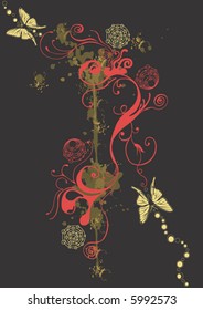 Decorative background with butterflies