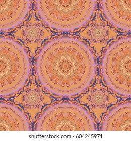 Decorative background for cards, invitations, web design in orange, purple and beige colors. Retro digital paper. Vector seamless geometrical patterns. Vintage textures.