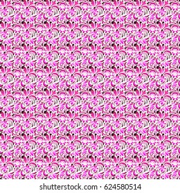 Decorative background for cards, invitations, web design in pink, white and magenta colors. Vector seamless geometrical patterns. Vintage textures. Retro digital paper.