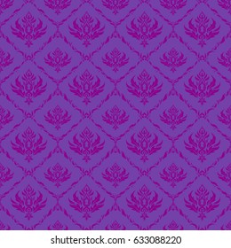 Decorative background for cards, invitations, web design in violet and purple colors. Vector seamless geometrical patterns. Vintage textures. Retro digital paper.