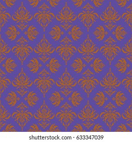 Decorative background for cards, invitations, web design in orange and violet colors. Vintage textures. Retro digital paper. Vector seamless geometrical patterns.