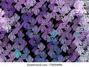Decorative background with carnival masks. Vector clip art.