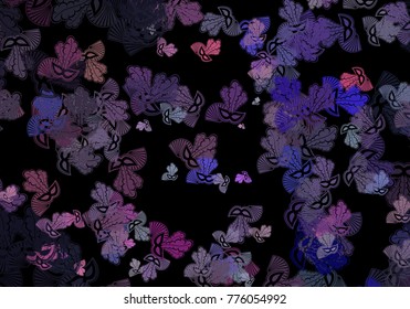 Decorative background with carnival masks. Vector clip art. - Shutterstock ID 776054992