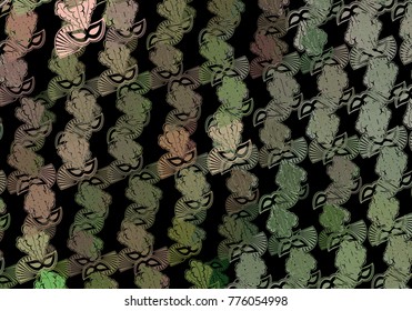 Decorative background with carnival masks. Vector clip art.