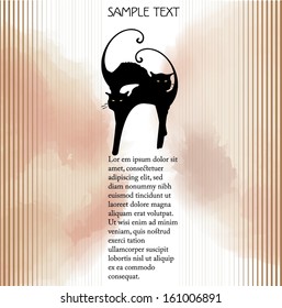  decorative background with cats - vector illustration 