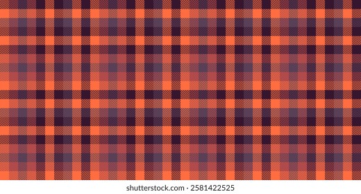 Decorative background check seamless, infinity texture tartan vector. Surface fabric pattern plaid textile in red and dark colors palette.
