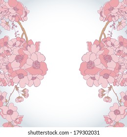 Decorative background with cherry blossom. Decorative background for design of cards, invitations and other print projects.