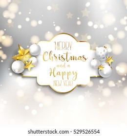Fondo decorativo para Navidad y año nuevo con decoraciones 