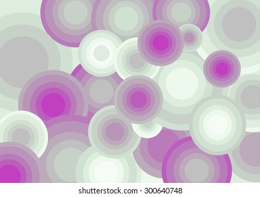 Decorative background circles retro light purple tones