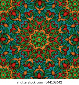 ?olour decorative background with a circular pattern. Mandala. Vector illustration