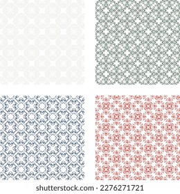 Decorative background collection made of small squares. The rich decoration of abstract patterns for construction of fabric or paper. 