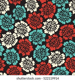 Decorative background with color cabbage  - seamless pattern 