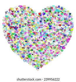 Decorative background with colored heart