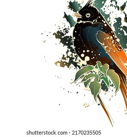 Fondo decorativo con hilado en rama. Diseño de plantilla de tarjeta. Ilustración vectorial.
