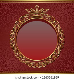 decorative background with crown and golden frame
