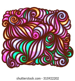 Decorative background. Curls. Glossy material.