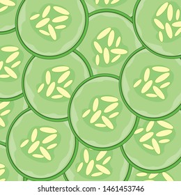 Decorative background from cut a vegetable cucumber
