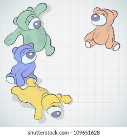 Decorative background with cute teddy bears